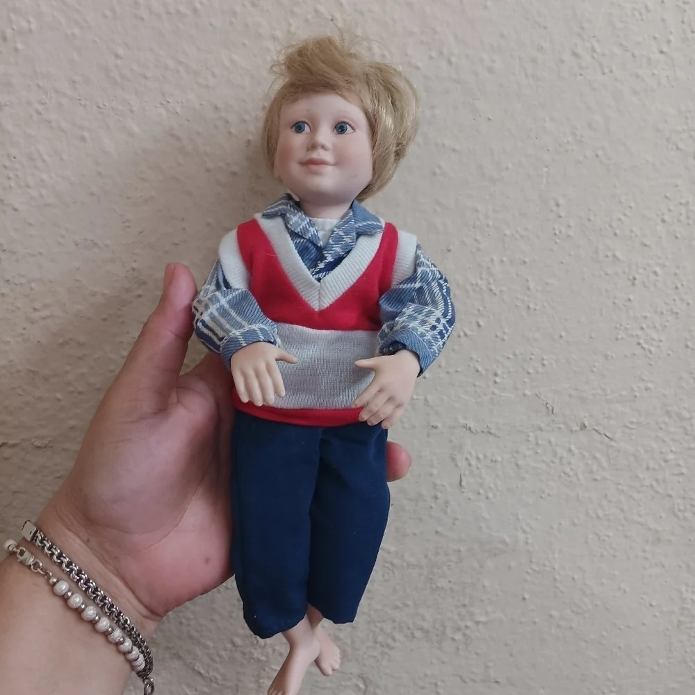 Stylish Doll with Red and Blue Outfit